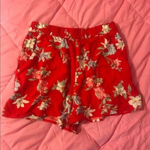 H&M Red Floral Shorts
